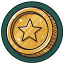 Coin power-up decorative icon